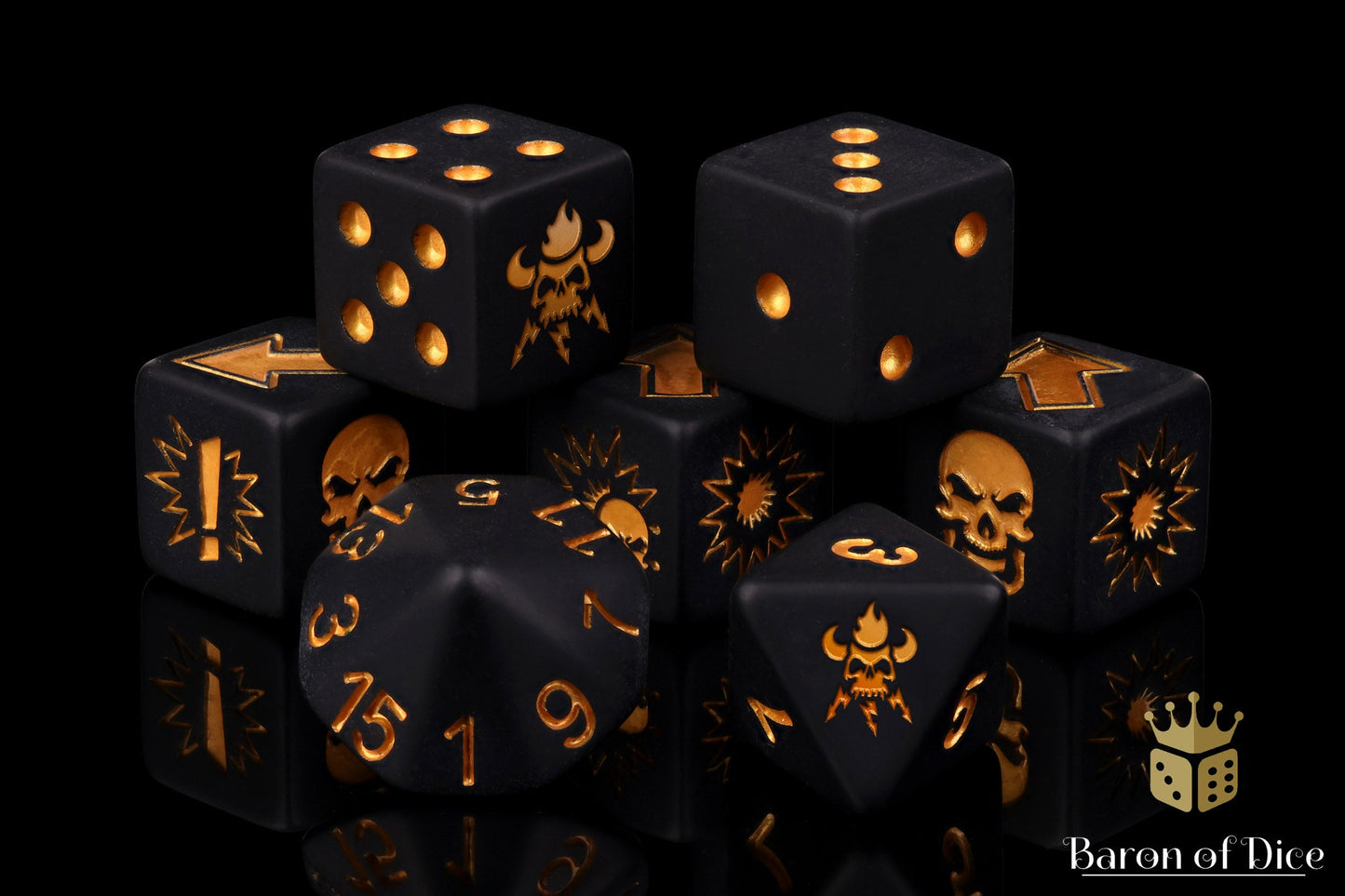 Matte Black, Football Dice Sets