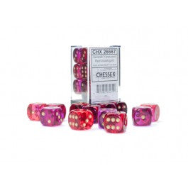 Gemini Translucent Red-Violet/Gold 16MM D6 Dice Block