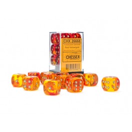 Gemini Translucent Red-Yellow/Gold 16MM D6 Dice Block