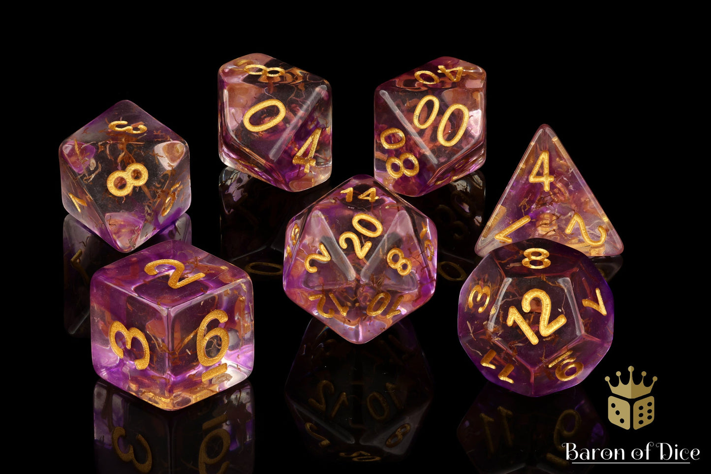 Aura Quartz Rpg Dice Set - 7 Pieces