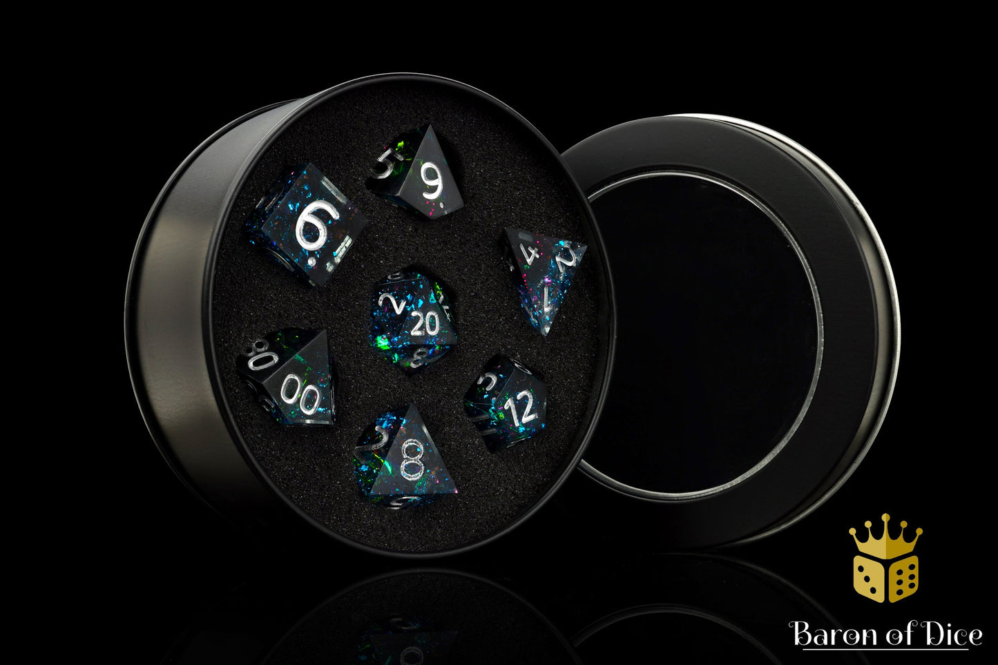 Galactic Sharp Edge Rpg Dice Set - 7 Pieces