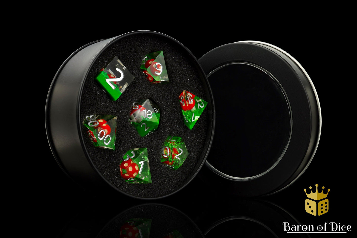 Mushroom Sharp Edge Rpg Dice Set - 7 Pieces