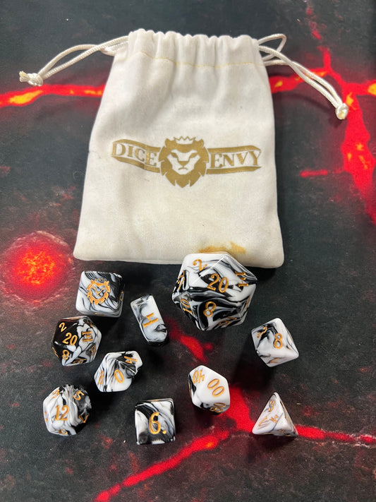 Marble style dice set