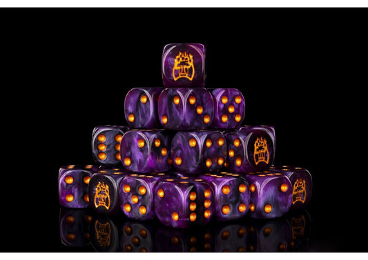Old Dominion Faction Dice on Translucent Purple w/ Gold Pips Dice