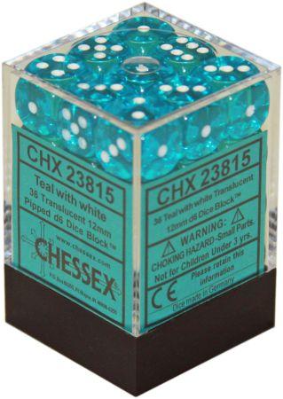CHX23815 TRANSLUCENT 36D6 TEAL/WHITE 12MM