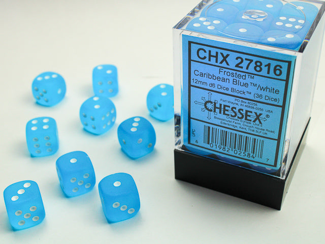 CHX27816 Frosted 36D6 Caribbean Blue/White 12Mm