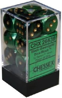 CHX26639 GEMINI 12D6 BLACK-GREEN/GOLD 16MM