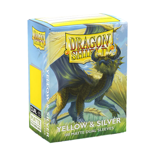 Dragon Shield Sleeves Matte Yellow and Silver