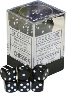 CHX25808 OPAQUE 36D6 BLACK/WHITE 12MM