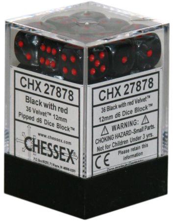 CHX27878 VELVET 36D6 BLACK/RED 12MM