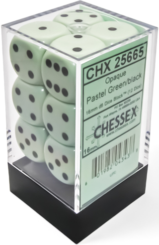 CHX25665 Opaque 12D6 Pastel Green/Black 16Mm