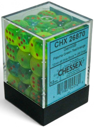 CHX26870 GEMINI 36D6 PLASMA GREEN-TEAL/ORANGE LUMINARY 12MM
