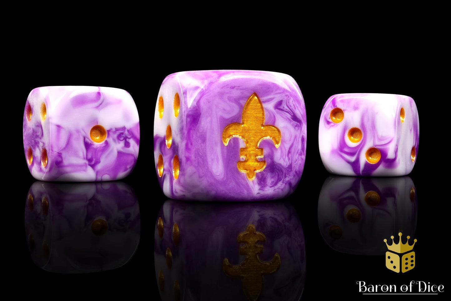 Fleur De Lis 16Mm Dice - Purple