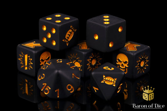 Matte Black, Football Dice Sets