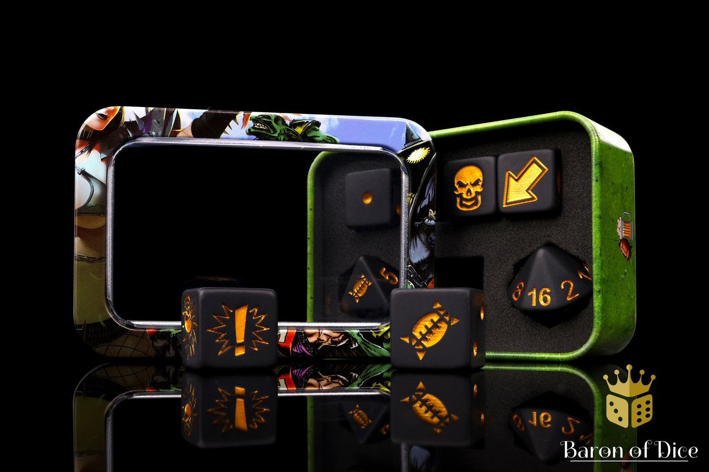 Matte Black, Football Dice Sets