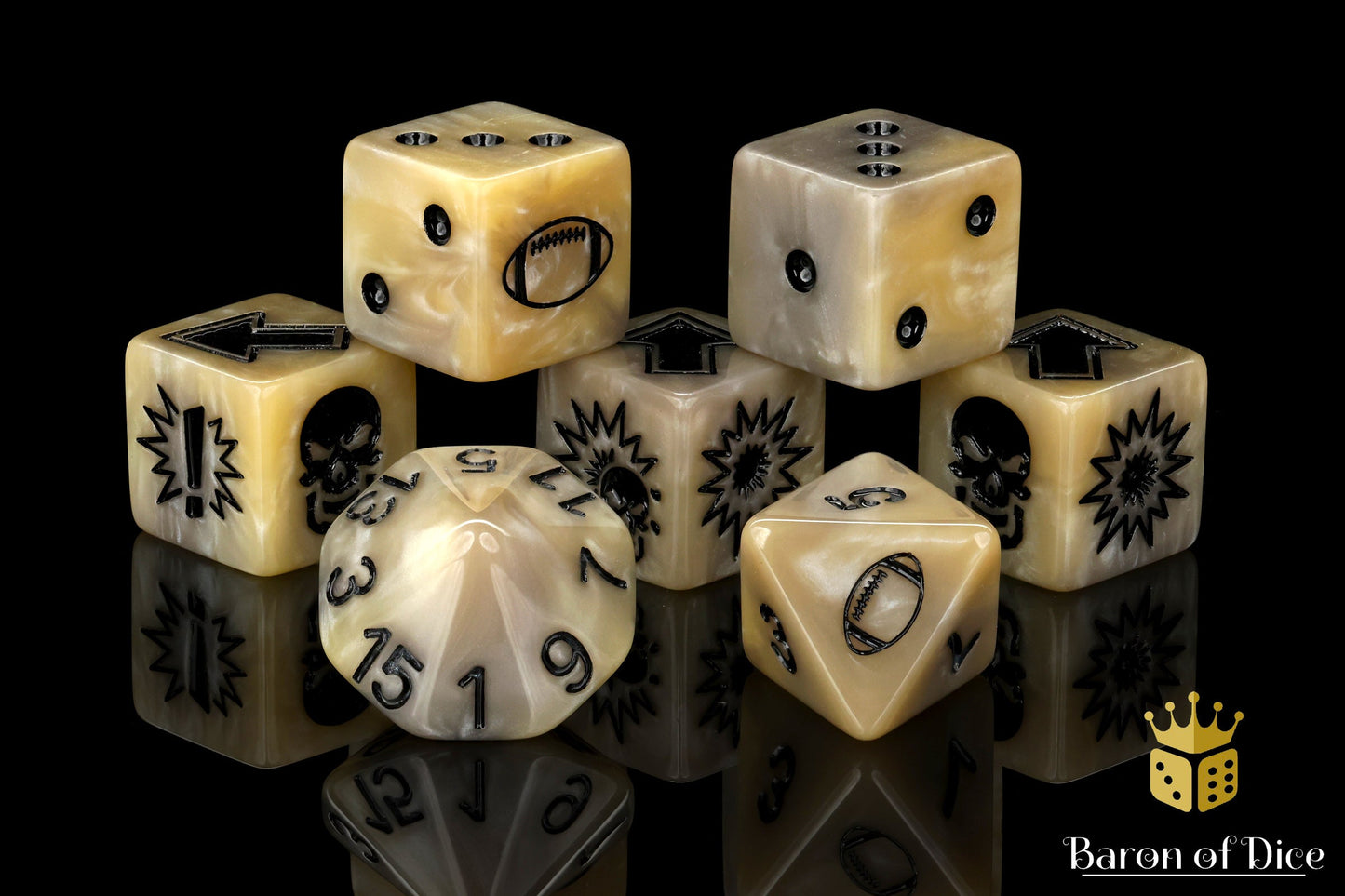 Bone, Football Dice Sets