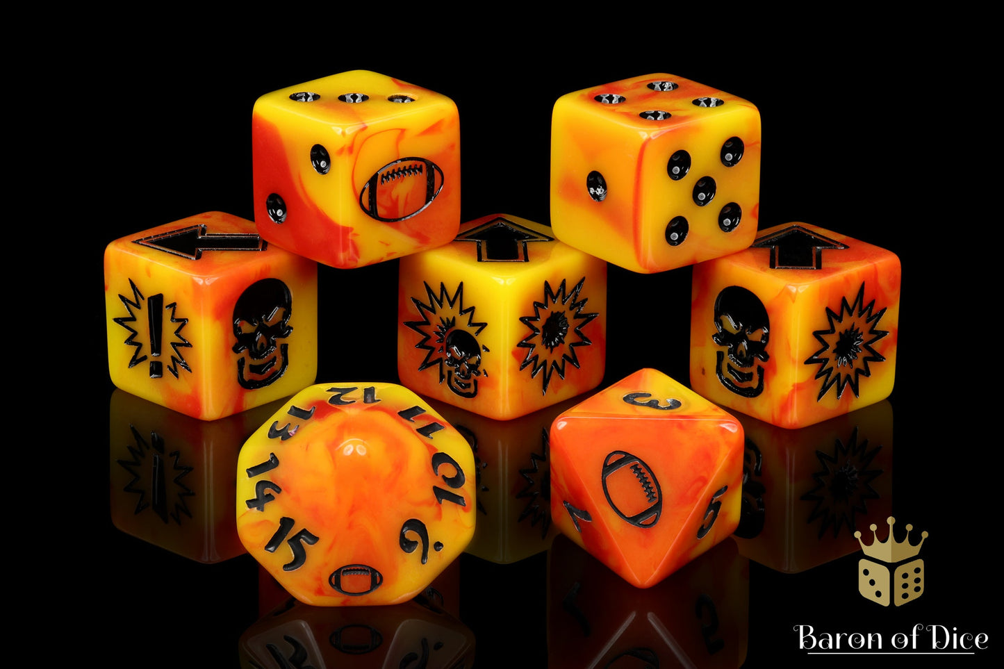 Orange Fire, Football Dice Sets