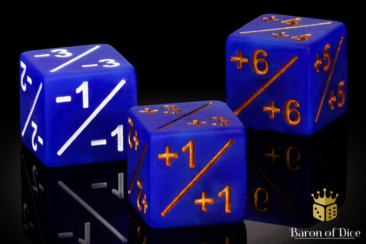 +1/ -1 Counters - Matte Blue - Set of 10