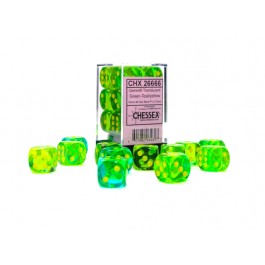 Gemini Translucent Green-Teal/Yellow 16MM D6 Dice Block