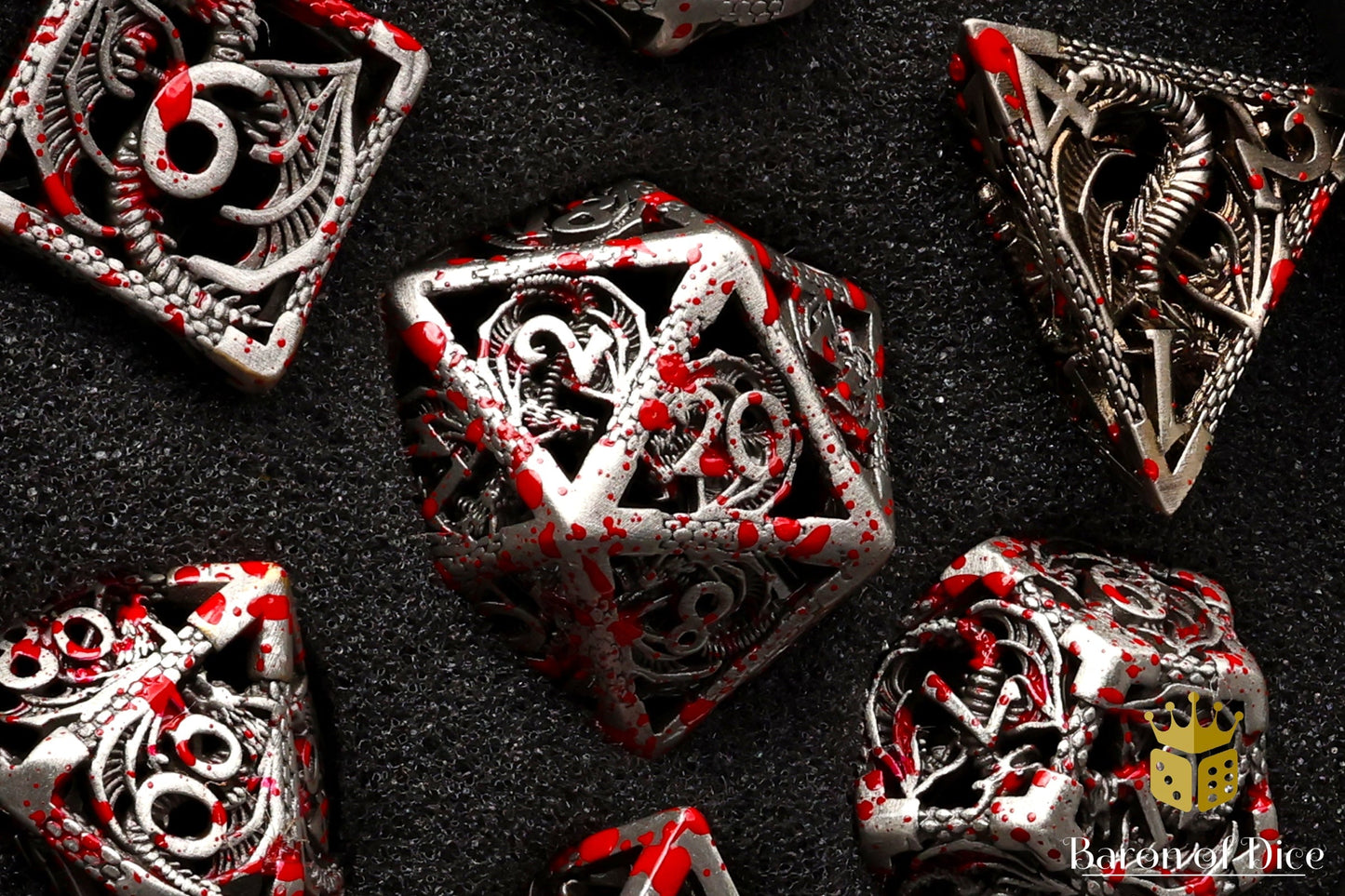 Bloody Dragon Metal Rpg Dice Set - 7 Pieces