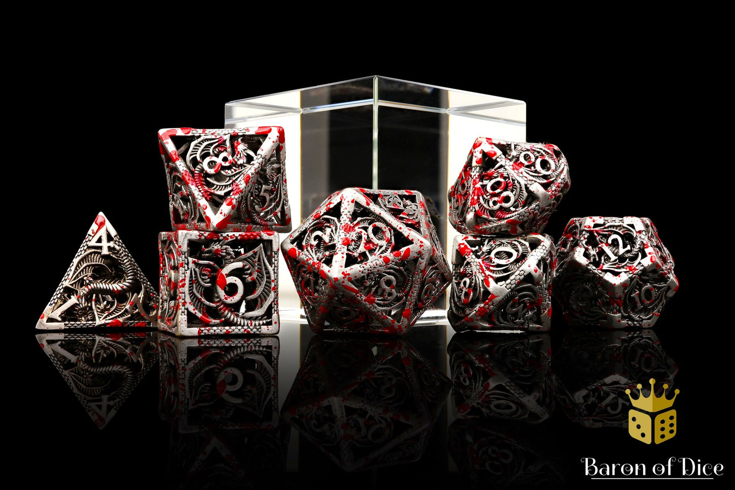 Bloody Dragon Metal Rpg Dice Set - 7 Pieces