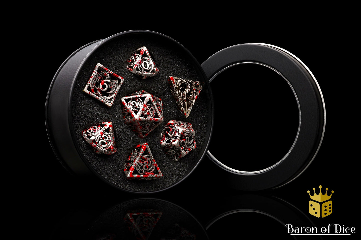 Bloody Dragon Metal Rpg Dice Set - 7 Pieces