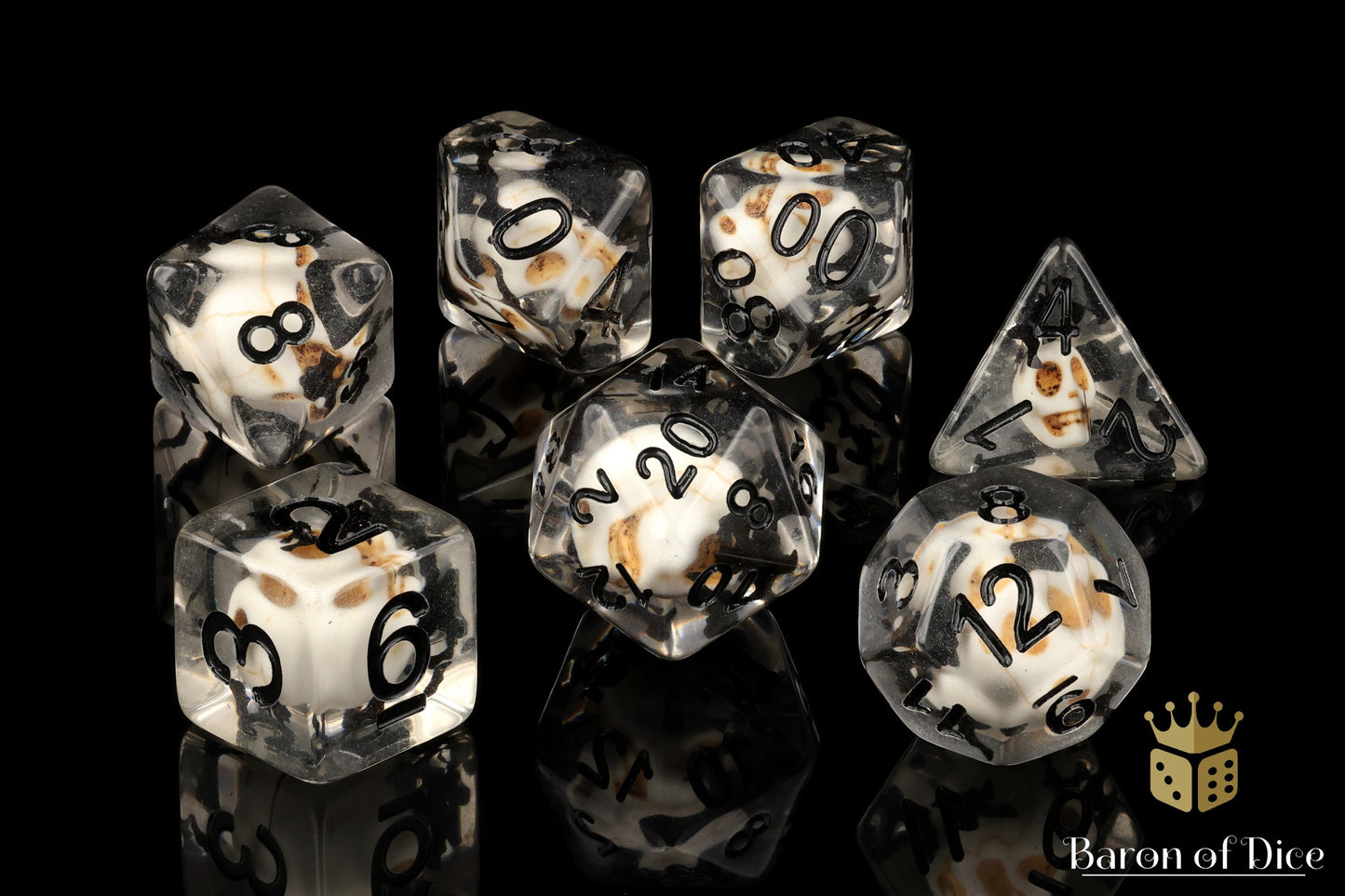 Bones & Bats Rpg Dice Set - 7 Pieces