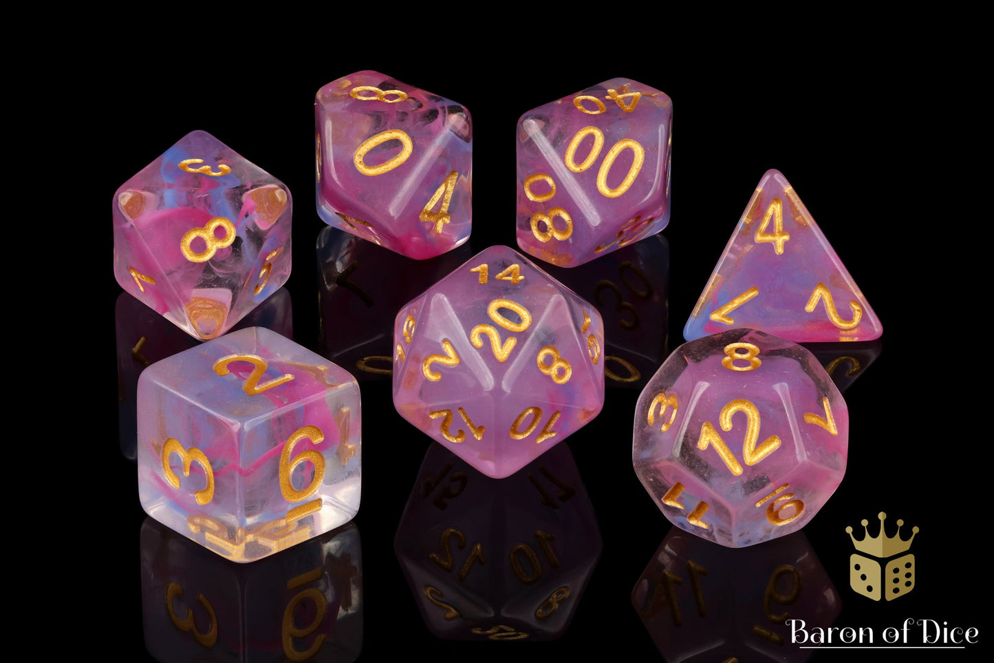 Cotton Candy Rpg Dice Set - 7 Pieces