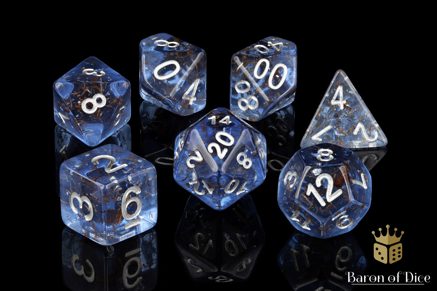 Sapphire Rpg Dice Set - 7 Pieces