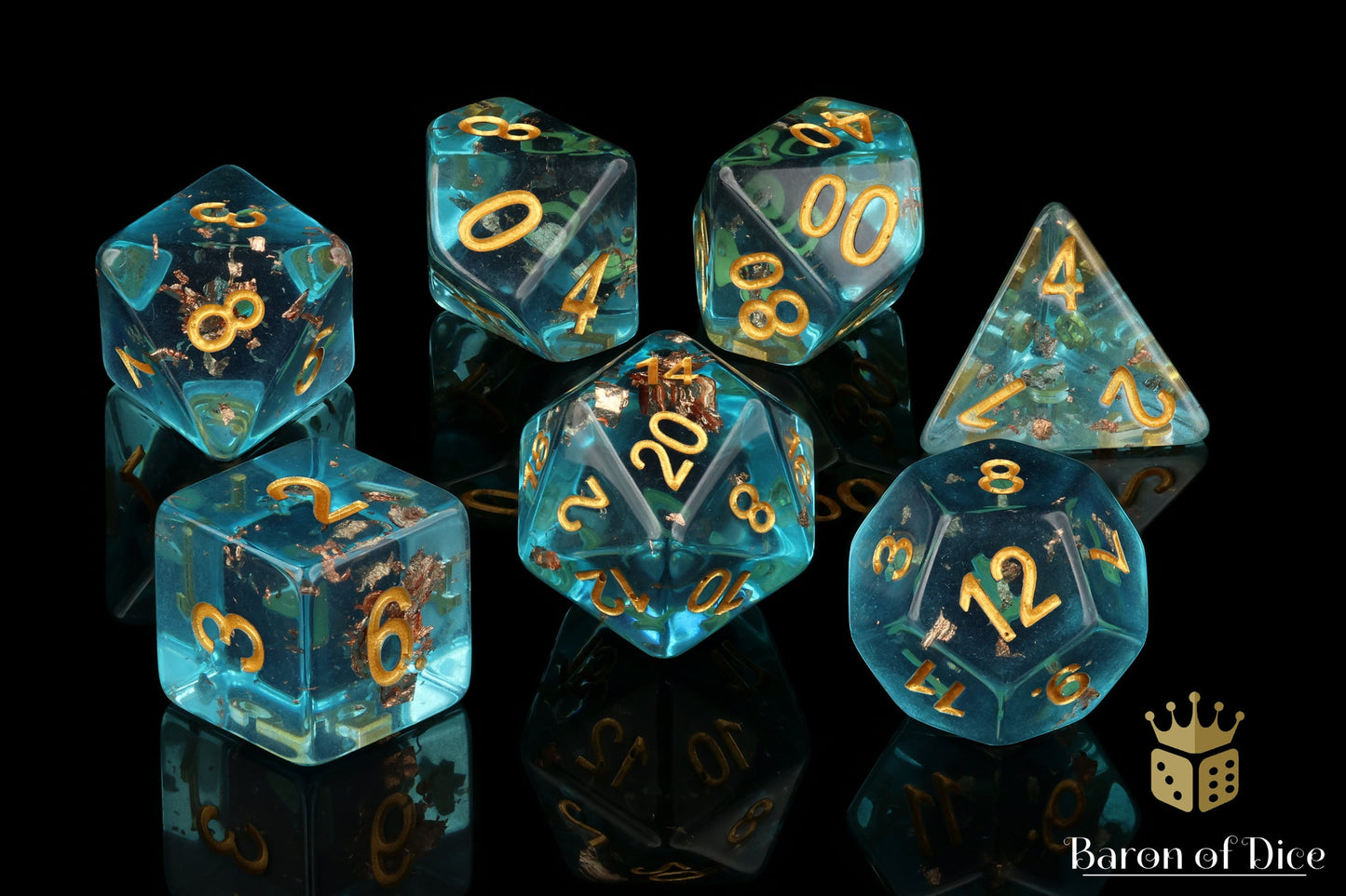 Turquoise Rpg Dice Set - 7 Pieces