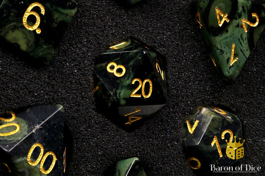 Natural Warp Stone Rpg Dice Set - 7 Pieces