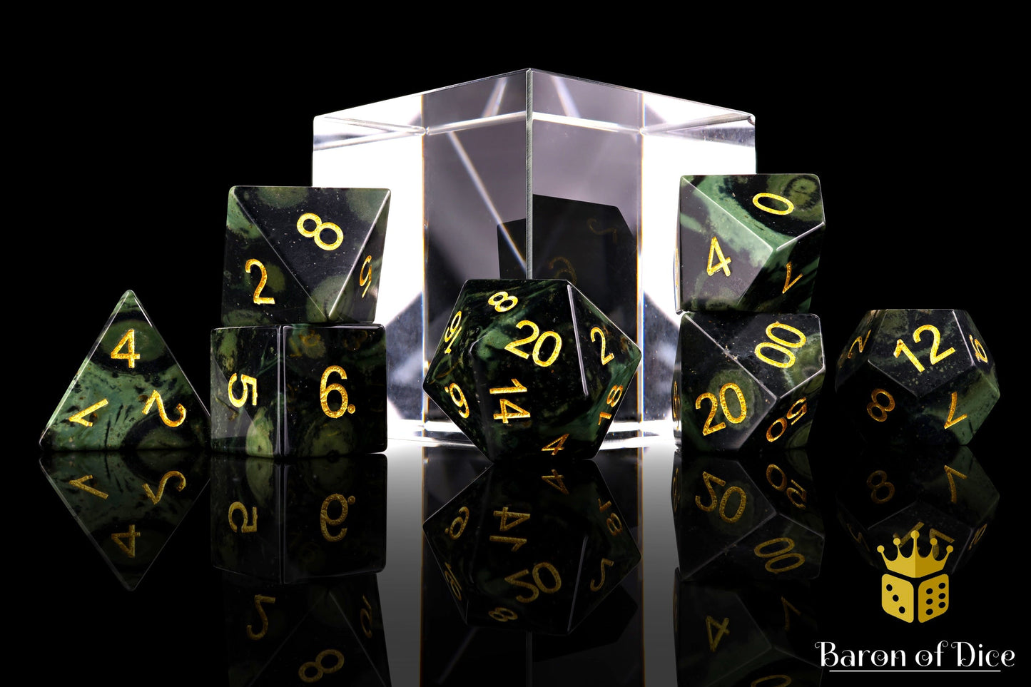 Natural Warp Stone Rpg Dice Set - 7 Pieces