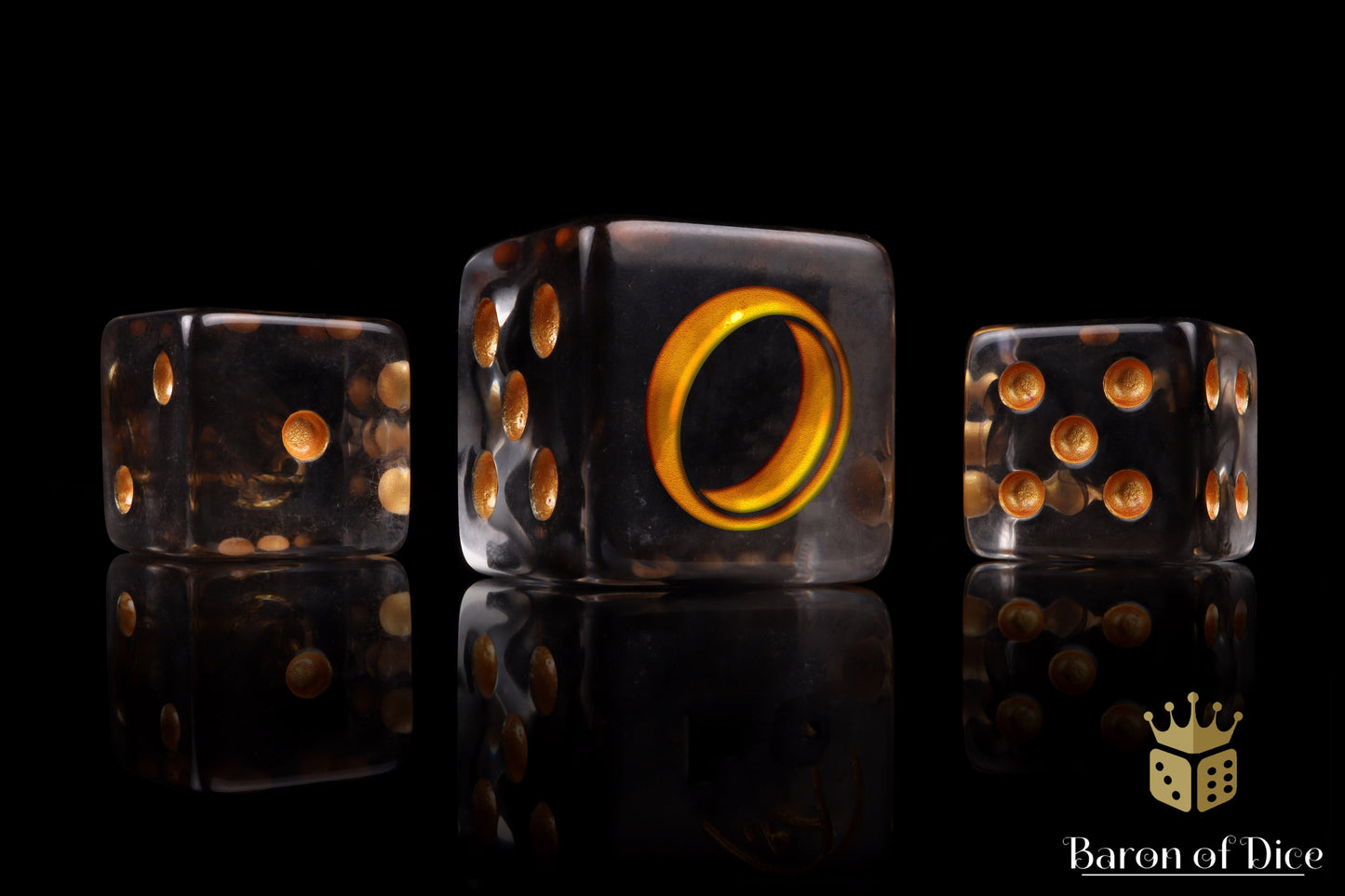 Translucent Gold Ring, 16Mm Dice