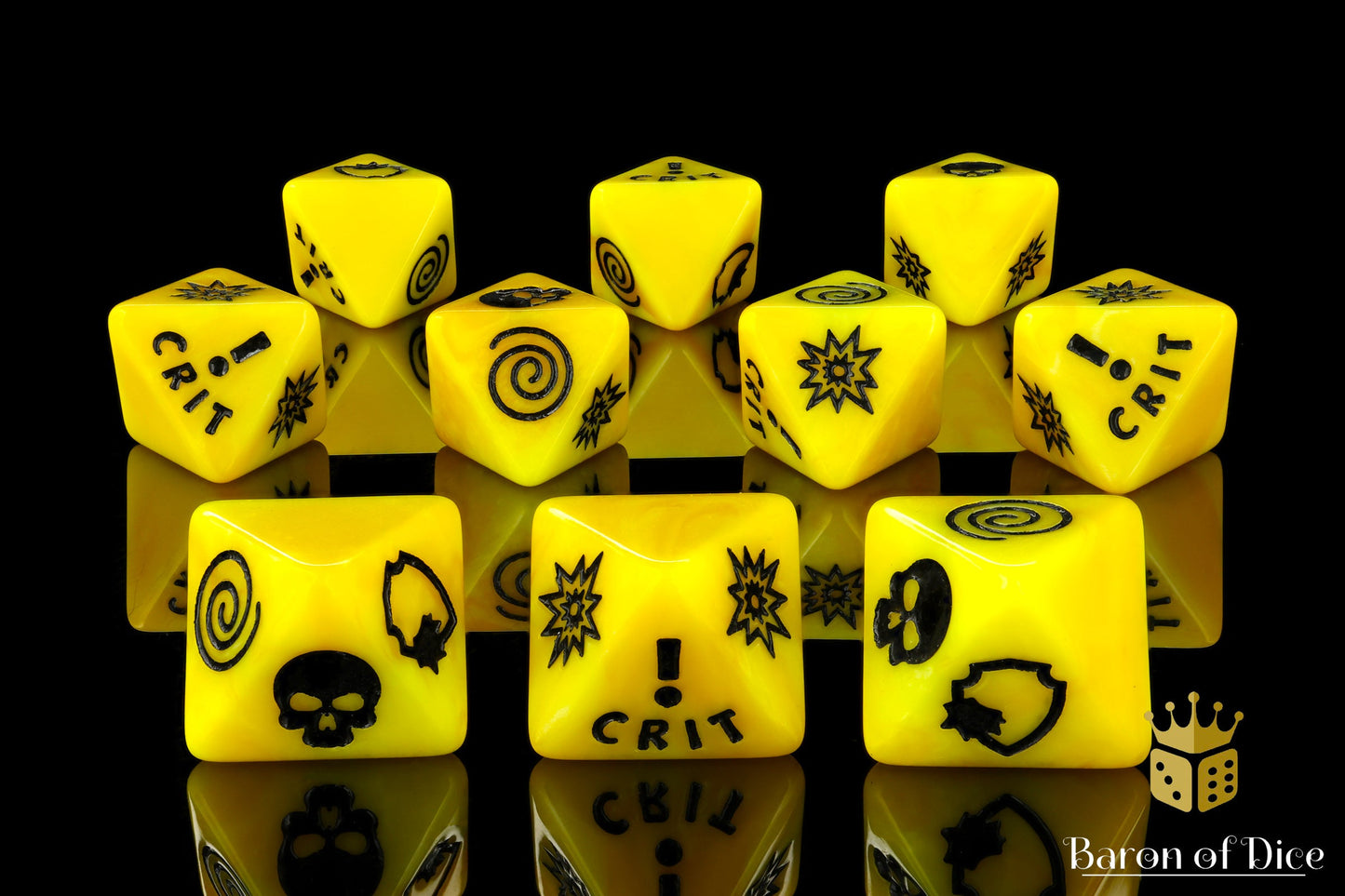 Generic Yellow D8 Dice Set