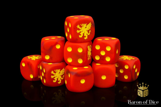 Heraldry, Red, 16Mm Dice