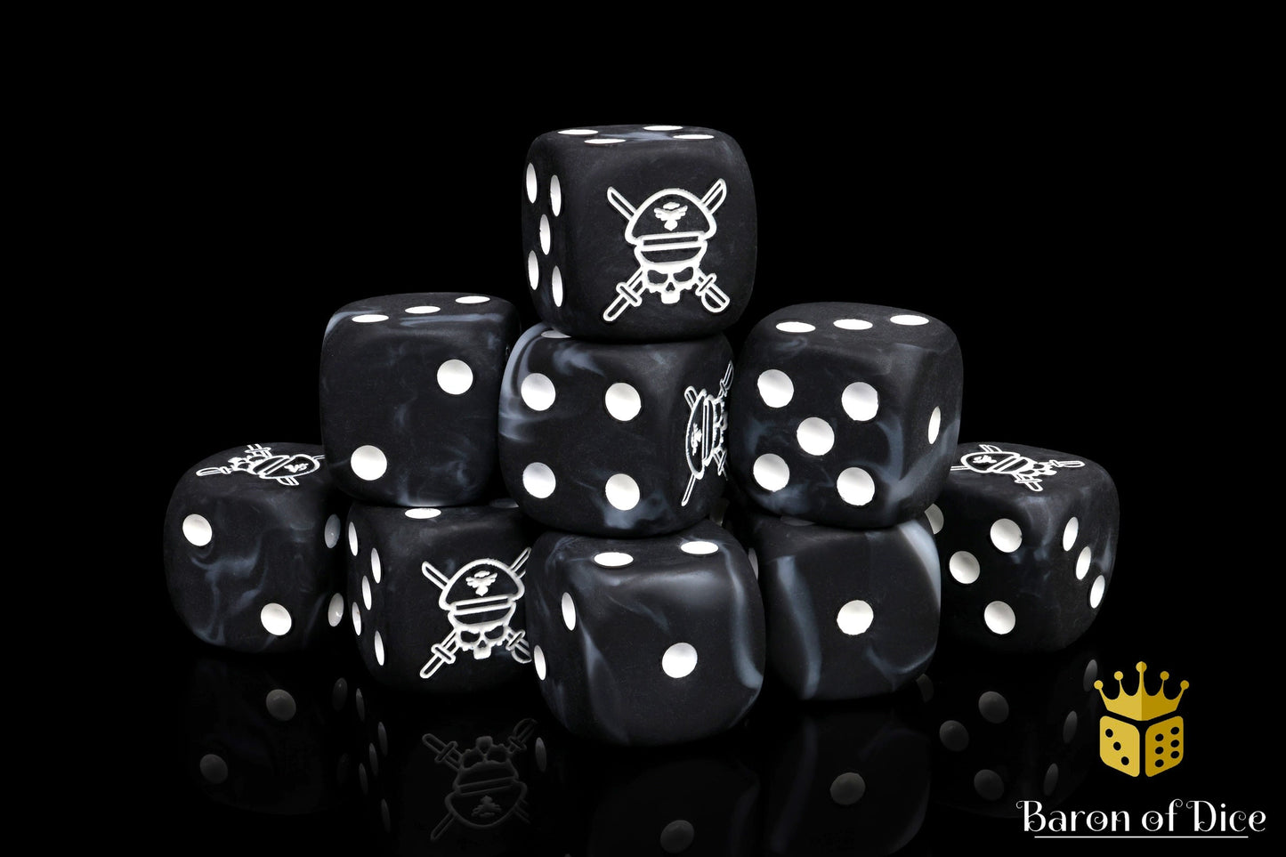 Military Sergeant, Black, 16Mm Dice