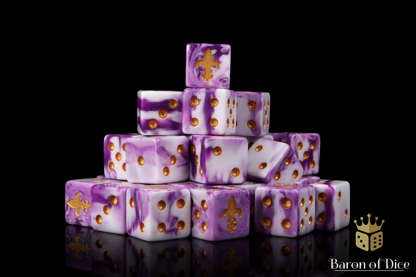 Fleur De Lis 16Mm Dice - Purple