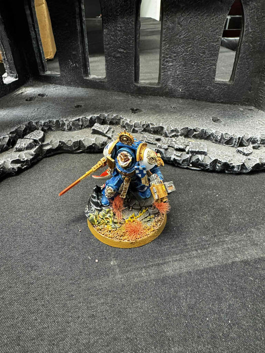 Captain In Terminator Armour BLUE on tyranid head Pre-Owned