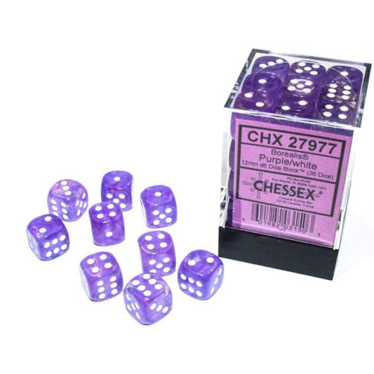 12MM 36CT D6 BLOCK: BOREALIS LUMINARY PURPLE W/WHITE