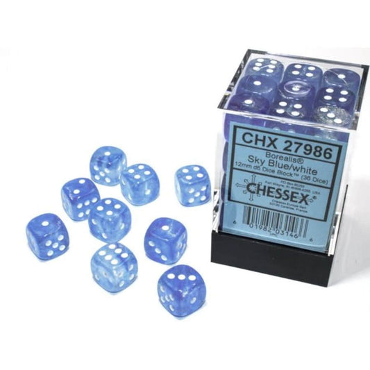 CHX27986	12mm d6 Borealis SKYBLU/WHT