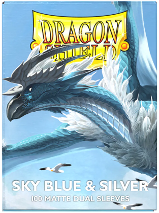 Dragon Shield Sleeves Dual Matte Sky Blue And Silver 100Ct