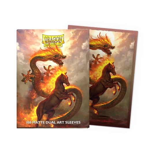 Dragon Shield Sleeves Dual Matte Fire Horse 100Ct