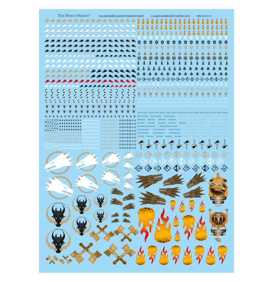 Salamanders Legion Transfer Sheet